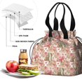 thumbnail image 4 of Pioneer Flower Floral Print Pattern Drawstring Lunch Bag Women - Drawstring Lunch Bag Insulated for Work Office - Stain-Resistant Large Lunchbags for Women with Multi-Pockets, 4 of 6