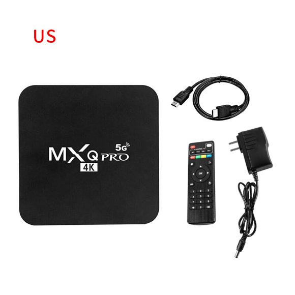 Smart TV Box 4K WiFi TV Box Smart TV Box Remote Wireless Set Top Box Remote Control TV Accessory Replacement for Android, US Plug