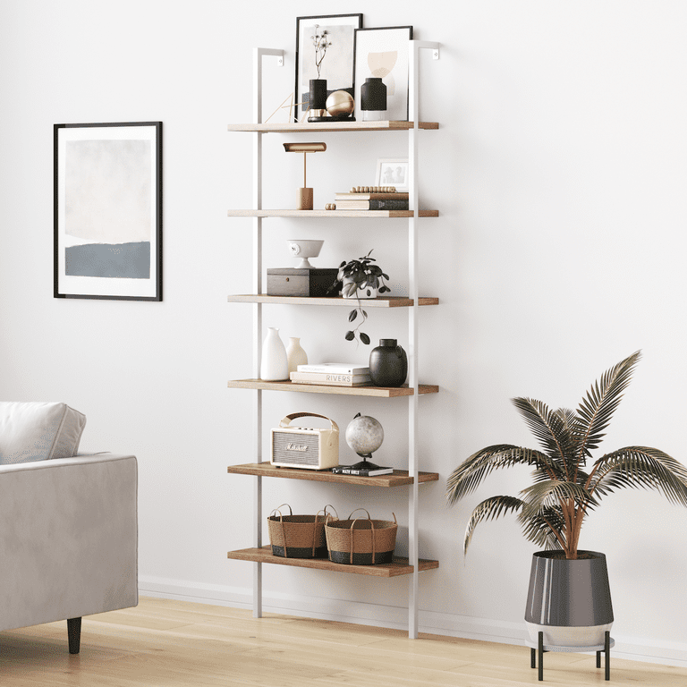 Nathan James Theo 6-Shelf Tall Bookcase, Industrial Metal Frame photo 1