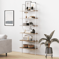 Nathan James Theo 6-Shelf Tall Bookcase, Industrial Metal Frame