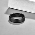 thumbnail image 4 of 6mm Classic Black Tungsten Rings for Men Minimalist Wedding Band with Beveled Edges, 4 of 6