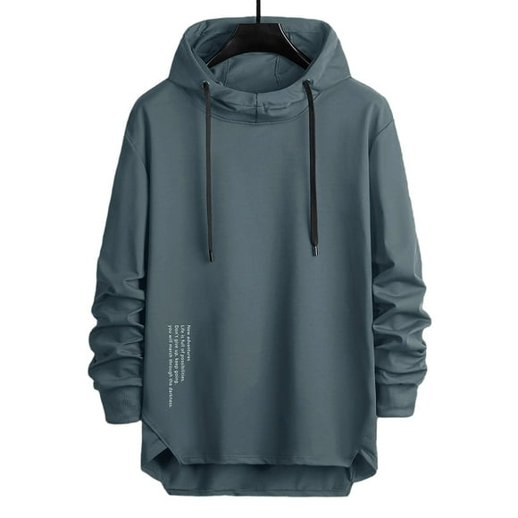 pstuiky Camisas de invierno de manga larga para hombre, Sudadera con capucha deportiva de manga larga para hombre, holgada, de color liso, informal, para hombre Tops de hombre s