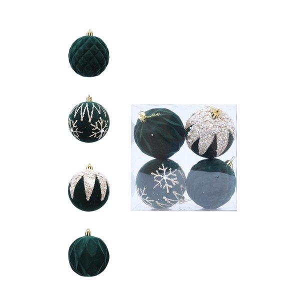 Ornamentos Del Árbol de Navidad 8cm Bola de Navidad Colgando Bola de Plástico Espumante Decoración Del Árbol de Navidad Set de Cuatro Piezas