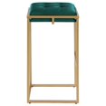 thumbnail image 6 of Maklaine 30" Square Modern Velvet Padded Seat Bar Stool in Green (Set of 2), 6 of 11