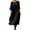 Black, variant on Omexry Flowy Dresses for Women Women's Summer 4/3 Sleeves Round Neck Pocket Dress Casual Dress Long Skirt