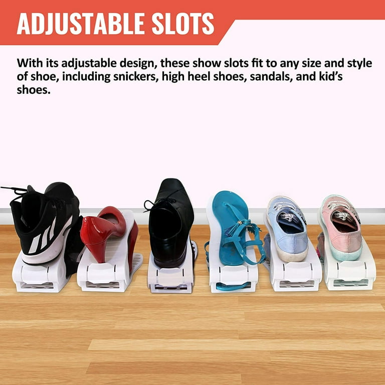 Homeries Shoe Rack Space Saver Shoe Organizer Adjustable Shoe Rack 6 Piece Walmart