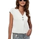 thumbnail image 2 of Camisa de gasa de manga corta,Camisa de gasa para mujer Top de gasa de manga corta en V Camisa de gasa con cuello en V Respuesta rápida, 2 of 8