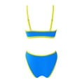 thumbnail image 5 of HNMKIU Tankini Swimsuits for Women Solid Color U-Neck Adjustable Thin Strap Two Piece Swimsuit Set with Boyshorts Tankini Bathing Suits Z01_Light Blue,M, 5 of 5