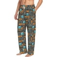 thumbnail image 2 of Uemuo Industrial Transportation Pattern Men's Wide Leg Palazzo Lounge Pants with Pockets Light Weight Loose Comfy Casual Pajama Pants-X-Large, 2 of 9