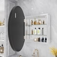 thumbnail image 2 of WallBeyond Bathroom Medicine Cabinet with Round Mirror Aluminum Framed 24", Black, 2 of 7
