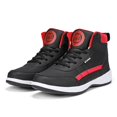 thumbnail image 4 of XIMIN Men's Leather High Top Platform Sneakers Ankle Boots Fashion Comfy Walking Tennis Casual Lace-Up Dad Shoes for Outdoor Basketball Style Anti Slip Footwear (9, Red), 4 of 5