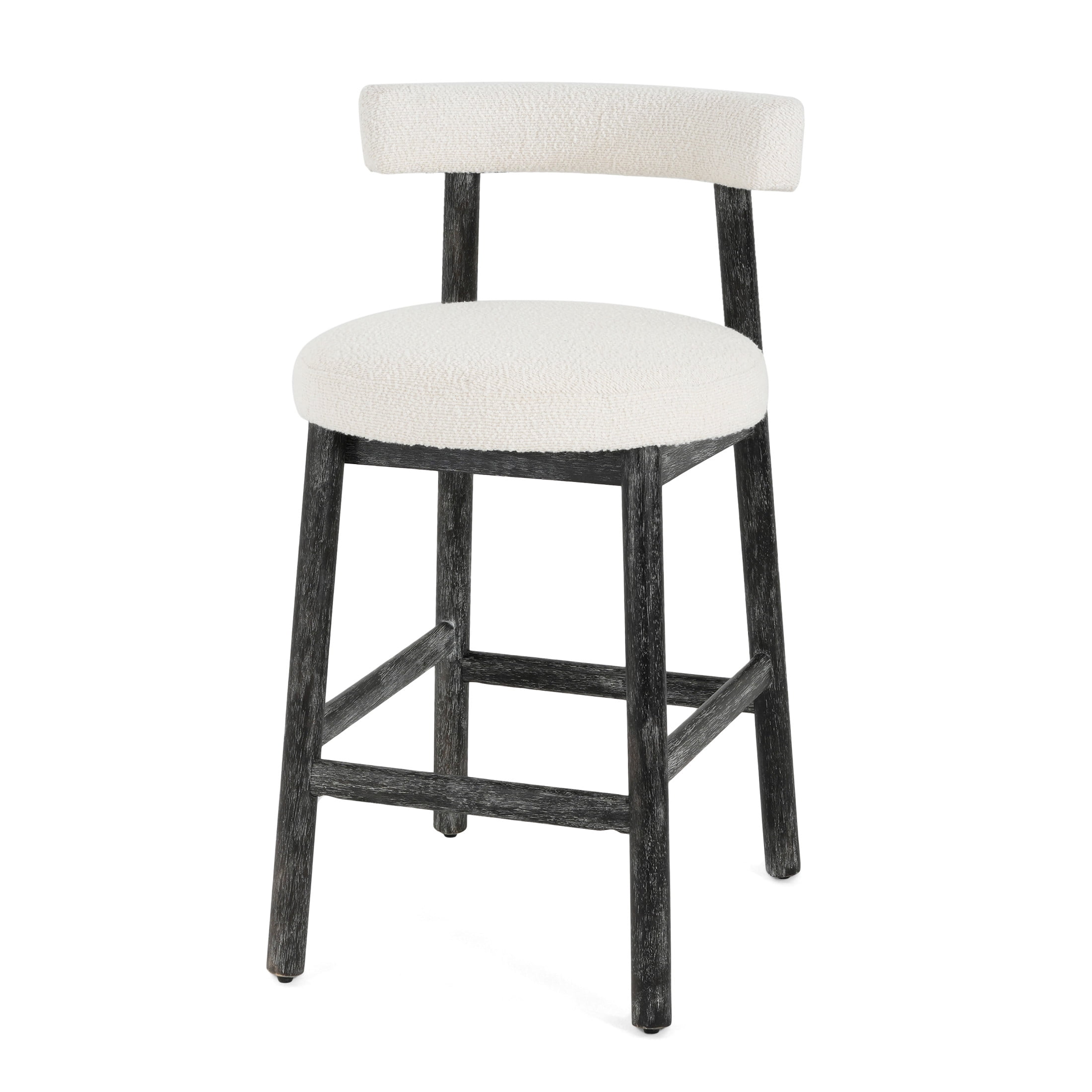 Christopher Knight Home Minimalist 26.77" Counter Height Bar Stools, Solid Wood Frame, Black, Set of 4