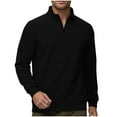 thumbnail image 2 of Sweatshirts for Men 2025 Fall Winter Long Sleeve Lined Quarter Zipper Stand Collar Sweatshirt Pullover Tops, 2 of 7