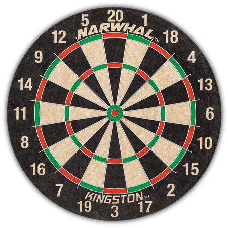 Narwhal Kingston Dartboard; Official Size, Self-Healing Board is 18 In. by 1.5