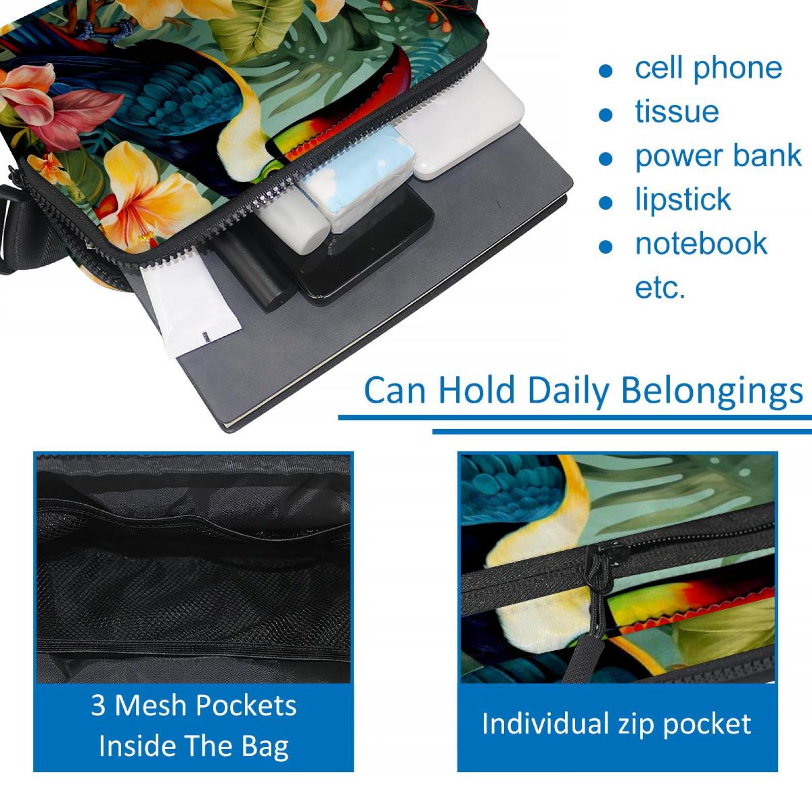 Toucan Lightweight Adjustable Waist Bag with Extension Strap for Men and Women - Fanny Pack Money Belt
