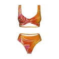 thumbnail image 4 of Daiia Orange Flower Psychedelic Women's Bikini Set Two Piece Swimsuit High Waisted Bikini Adjustable Straps Bikini Perfect for Beach, Pool, and Summer Vacation-Small, 4 of 9