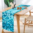 thumbnail image 2 of Table Runner Yblut 30 x 274 cm con lentejuelas turquesas para decoración de fiesta, 2 of 8