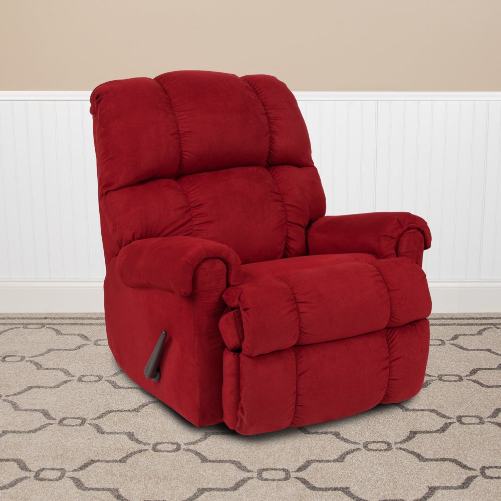 Flash Furniture Sierra Cardinal Microfiber Rocker Recliner Walmart