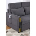 thumbnail image 4 of Pemberly Row Gray Teddy Velvet Fabric Sleeper Loveseat with Side Pockets, 4 of 6