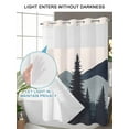 thumbnail image 4 of No Hook Cloth Fabric Shower Curtain with Snap in Liner, Mountain Forest Waterproof Shower Curtains Set with See Through Top Window, Nature Tree Scenery Watercolor Pink Blue Bath Curtains 72"x72", 4 of 6