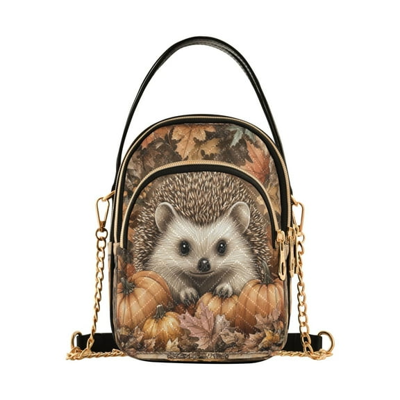 YAZAOO Cross Body Fashion Shoulder Waist Purse Bags Cute Hedgehog Pattern Pocket Handbags