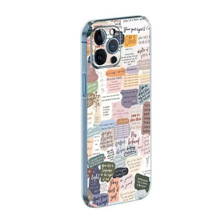 Phone Case Bible Verses Compatible with iPhone SE 2022/2020/8/7 Jesus Quotes Christian for Christians Collage Pattern Side Striped Soft Phone Shockproof Cover