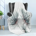 thumbnail image 4 of Flowers Soft Flannel Fleece Throw Blanket, Xtray Effect Illustrated Passion Flower Floral Art Print, Cozy Plush for Indoor and Outdoor Use, 70" x 90", Pale Blue Grey Dark Blue, by Ambesonne, 4 of 5