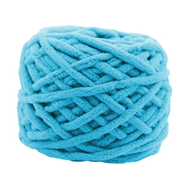 Hilo de lana grueso Soledad tejido a mano tubular para fabricación de alfombras Azul