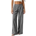 thumbnail image 4 of FchengtaiS Women's Pinstripe Striped Dressy Pants High Waist Wide Leg Business Work Pants Casual Loose Slacks Trousers with Pockets, 4 of 7