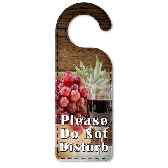 Do Not Disturb Door Knob Hanger Sign - Red Wine with Fruit