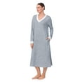 thumbnail image 4 of Aria Women’s Brushed Jersey 46” Long Sleeve V-Neck Sleepwear Lounger, Sizes XS-4X, 4 of 8