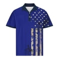 thumbnail image 4 of FRSASU Men's USA Flag Polo Shirt Short Sleeve Independence Day American Patriotic Shirts Breathable Outdoor Golf Shirts Blue-H, 4 of 5