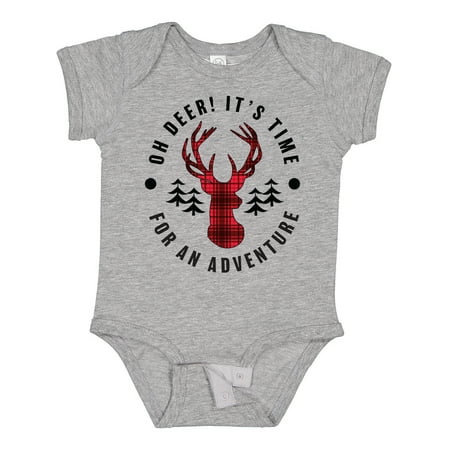 

Inktastic Plaid Oh Deer It s Time for an Adventure with Trees Gift Baby Boy or Baby Girl Bodysuit