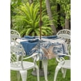 thumbnail image 3 of Outdoor Tablecloths with Umbrella Hole & Zipper, Blue Coastal Starfish Round Tablecloths 60 Inch, Beach Nautical Shell Eucalyptus Rustic Waterproof Table Cloth, Patio/Pool/Picnic Table Covers, 3 of 8