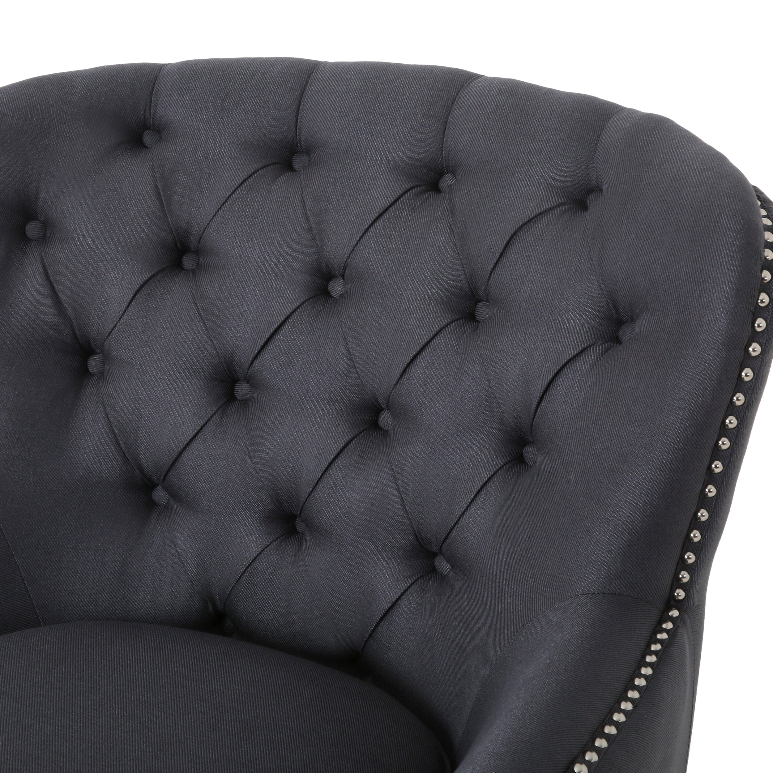 Noble House Caleb Indoor Fabric Club Chair and Ottoman Set, Gray