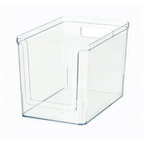 Mainstays Large Deep Open-Front Pantry Organizer Bin, Clear Plastic 12” x 7.5” x 8.0”