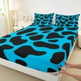 thumbnail image 3 of jejeloiu Chic Cheetah Print Twin Sheet Sets,Modern Minimalist Desgin Twin Fitted Sheet,Black Blue Flat Sheet For Men Women,Breathable Home Decor,3pcs, 3 of 7