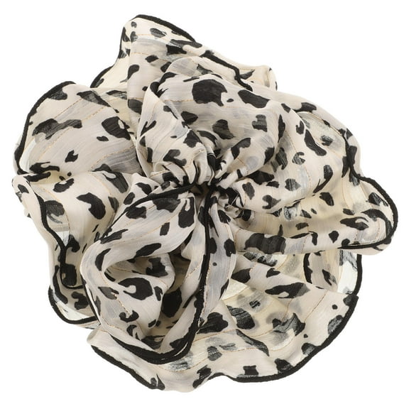 ELAYARD Large Leopard Print Scrunchies Bulk Fabric Hair Bands for Thick Hair Stylish Look