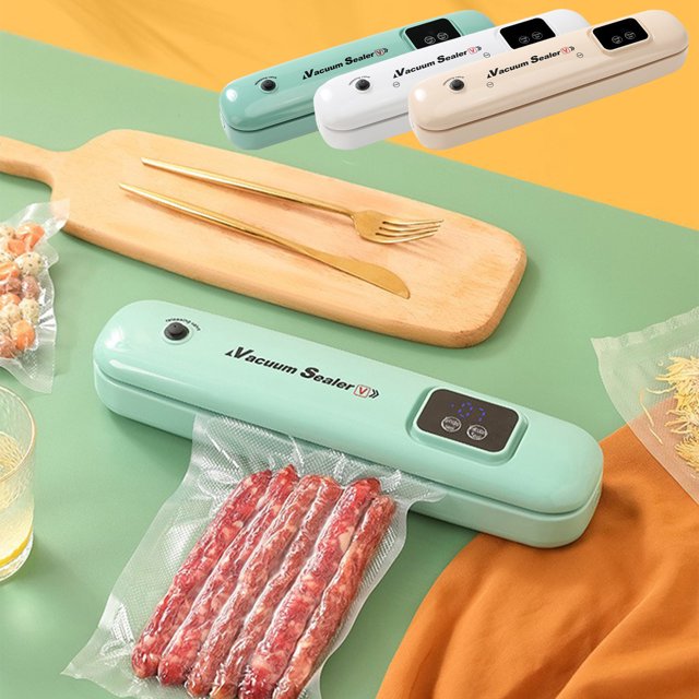 Vacuum Food Sealer Machine, Automatic Packing System, Stainless Steel, 4-Stage Seal, For Home Kitchen, Food Preservation, Commercial Quality, Compact Design, For Long-Term Storage | Plastic, Beige