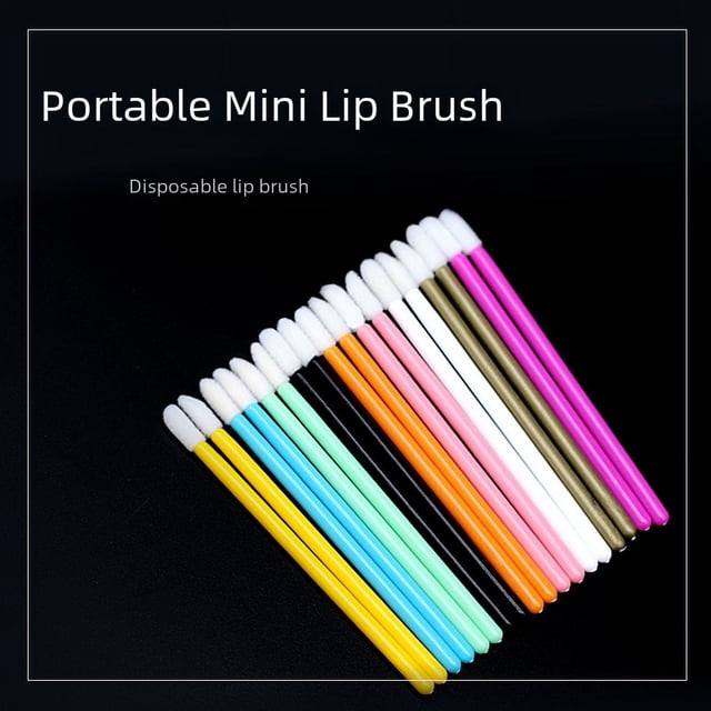 Pincel de labios de varilla sólida Pincel de lápiz labial portátil Pincel de labios flocado Herramientas de maquillaje de belleza Pincel de maquillaje Cabezal reemplazable Variedad de colores