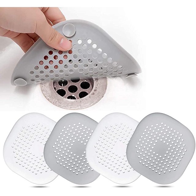 4 piezas de protección de drenaje de silicona, filtro de fregadero de cocina con ventosa, filtro de cubierta de drenaje de baño, filtro de drenaje de cocina y baño. Vhermosa Utensilios de Cocina