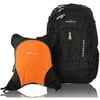 Obersee Bern Diaper Bag Backpack and Cooler, Black/Orange