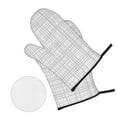 thumbnail image 2 of ZNDUO Oven Mitts and Pot Holders Sets, Abstract Gray Line Texture Pattern Non-Slip Cooking Oven Mitt, 2 of 8