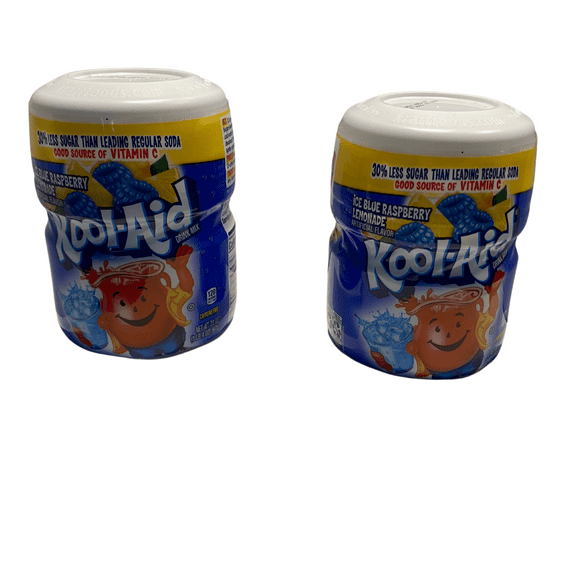 Kool-Aid Sugar-Sweetened Blue Raspberry Lemonade Artificially Flavored Powdered Soft Drink Mix, 20 oz Canister (2 Canisters)