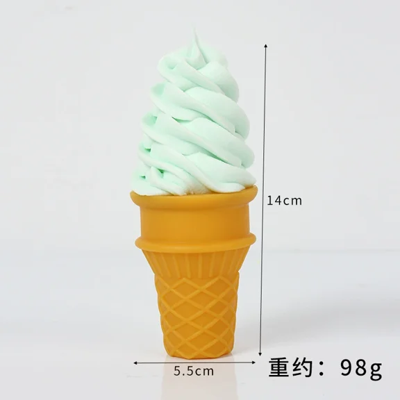 Namzi 2 pcs Simulation Ice Cream Food Model Realistic Food for Decoration Fake Cupcake Prop Desktop Decor Display,Green