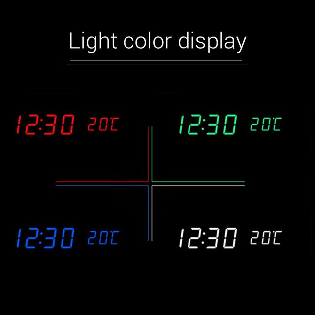 Reloj digital LED electrónico de madera con pantalla de tiempo, reloj con detección de temperatura y humedad para dormitorio