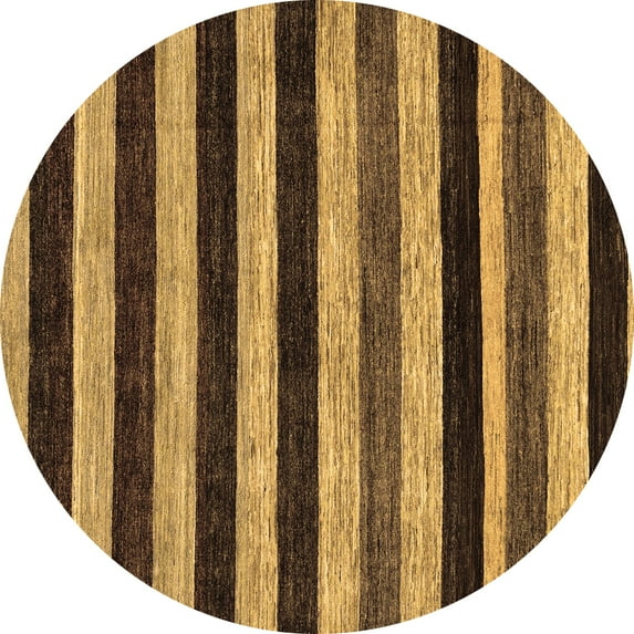Ahgly Company Indoor Round Abstract Brown Modern Area Rugs, 6' Round