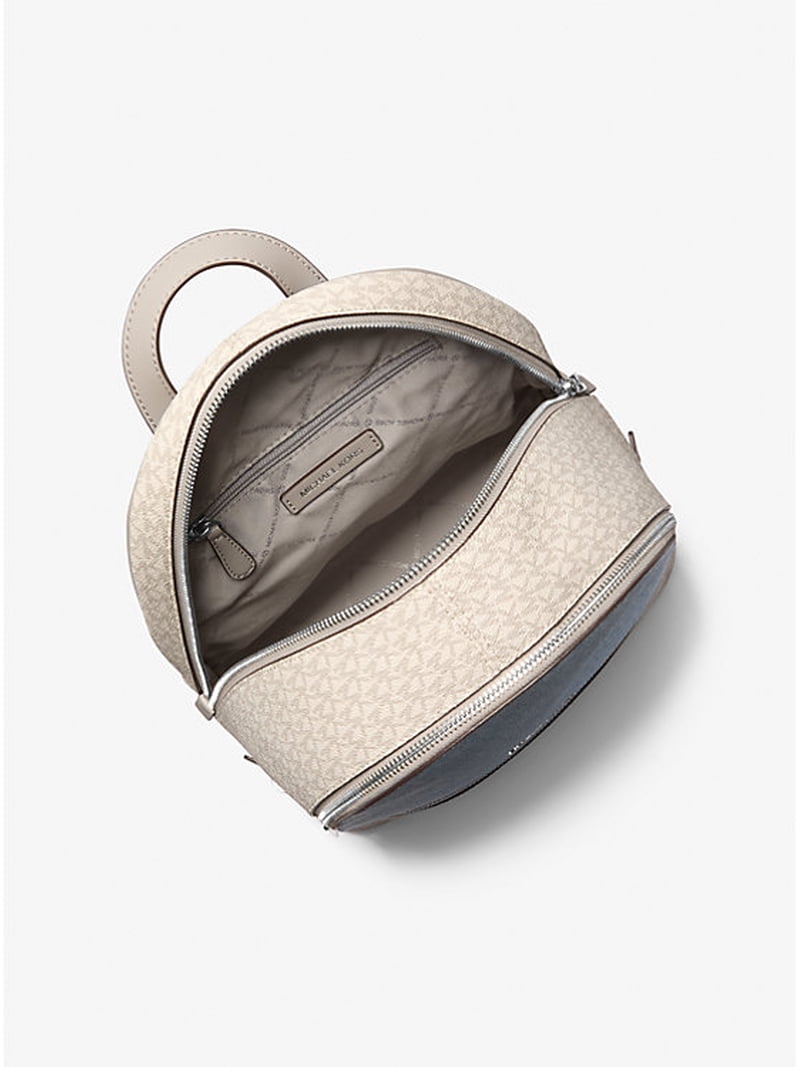 Michael Kors Rhea Medium Color-Block Signature Logo Backpack- LT