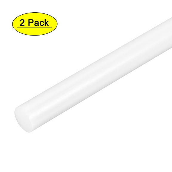 2pcs Plastic Round Rod 5/16" Dia 20" Length White (POM) Polyoxymethylene Rods Engineering Plastic Round Bars(7mm)