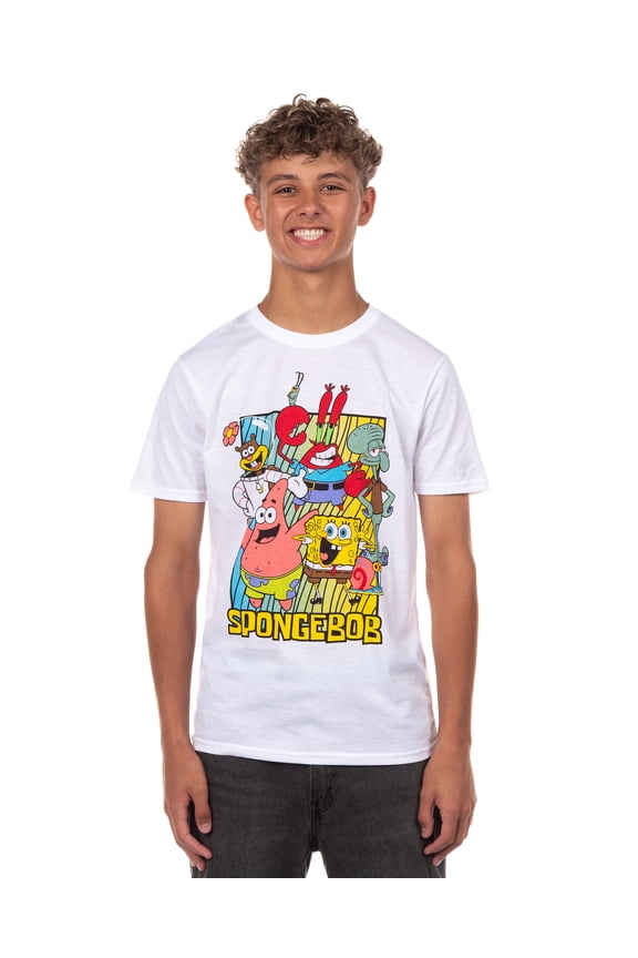SpongeBob Squarepants Shirt Men's Squidward Patrick Sandy Short Sleeve Graphic Tee